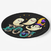 Niedlich Ghost Cat Funny Halloween Outfit Pappteller (Schrägansicht)