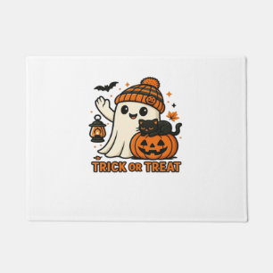 Niedlich Ghost Cat Spooky Halloween Kitten Magie W Fußmatte