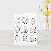 Niedlich Ghost Cat Weihnachtsstimmung Kostüme Karte (Gelbe Blume)