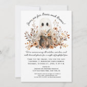 Niedlich Ghost Cauldron Herbst Blume Halloween-Par Einladung (Vorderseite)