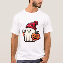 Niedlich Ghost Coffee Beanie Cuff Pumpkin Hallowee T-Shirt