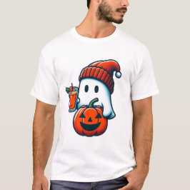 Niedlich Ghost Coffee Beanie Cuff Pumpkin Hallowee T-Shirt