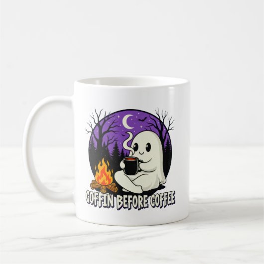 Niedlich Ghost Coffee Lover Camping Design Kaffeetasse (Links)