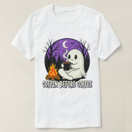 Niedlich Ghost Coffee Lover Camping Design T-Shirt