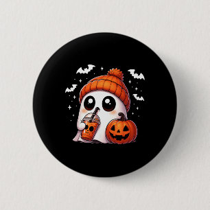 Niedlich Ghost Coffee Lover Halloween Ghost Pumpki Button