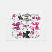 Niedlich Ghost Coquette Ästhetik Pink Bows Spooky Fleecedecke (Vorderseite (Horizontal))
