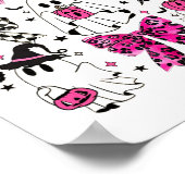 Niedlich Ghost Coquette Ästhetik Pink Bows Spooky Poster (Ecke)