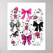 Niedlich Ghost Coquette Ästhetik Pink Bows Spooky  Poster (Vorne)