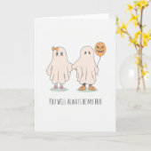 Niedlich Ghost Couple Halloween Karte (Gelbe Blume)