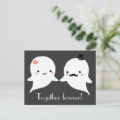 Niedlich Ghost Couple Postkarte (Stehend Vorderseite)