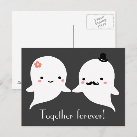 Niedlich Ghost Couple Postkarte (Vorne/Hinten)