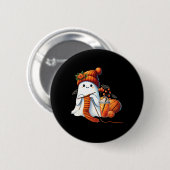 Niedlich Ghost Crochet Knitting Liebhaber Hallowee Button (Vorne & Hinten)