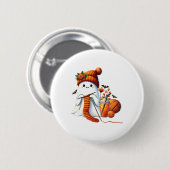 Niedlich Ghost Crochet Knitting Liebhaber Hallowee Button (Vorne & Hinten)