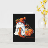 Niedlich Ghost Crochet Knitting Liebhaber Hallowee Karte (Gelbe Blume)