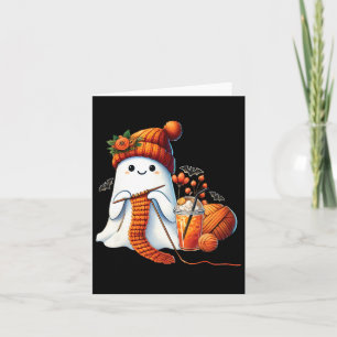 Niedlich Ghost Crochet Knitting Liebhaber Hallowee Karte
