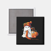 Niedlich Ghost Crochet Knitting Liebhaber Hallowee Magnet (Vorderseite/Rückseite)