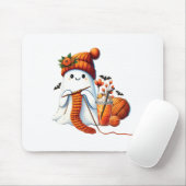 Niedlich Ghost Crochet Knitting Liebhaber Hallowee Mousepad (Mit Mouse)