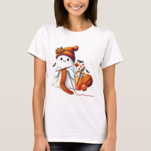 Niedlich Ghost Crochet Knitting Liebhaber Hallowee T-Shirt