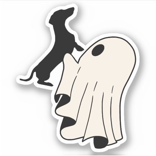 Niedlich Ghost Dackel Lover Aufkleber (Vorderseite)