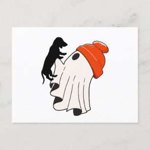 Niedlich Ghost Dackel Lover Feiertagspostkarte