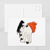 Niedlich Ghost Dackel Lover Feiertagspostkarte (Vorne/Hinten)