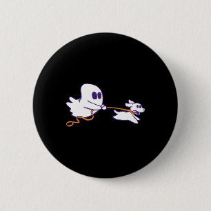 Niedlich Ghost Dog Walker Graphic Halloween Kostüm Button