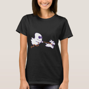 Niedlich Ghost Dog Walker Graphic Halloween Kostüm T-Shirt