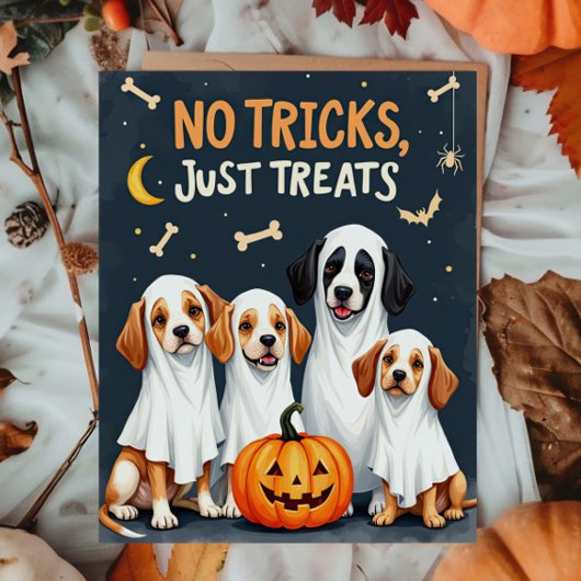 Niedlich Ghost Dogs Funny Halloween Card Karte