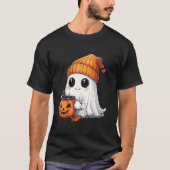 Niedlich Ghost Drink Kaffee Bougie Pumpkin Gewürz T-Shirt (Vorderseite)