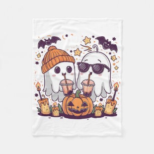 Niedlich Ghost Drink Kaffee Funny Halloween Kostüm Fleecedecke