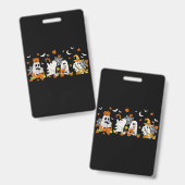 Niedlich Ghost Drink Kaffee Halloween Fall Ghost B Ausweis (Vorder- & Rückseite)
