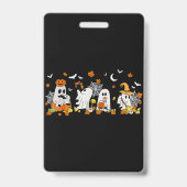 Niedlich Ghost Drink Kaffee Halloween Fall Ghost B Ausweis (Rückseite)