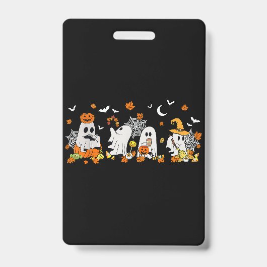 Niedlich Ghost Drink Kaffee Halloween Fall Ghost B Ausweis (Vorderseite)