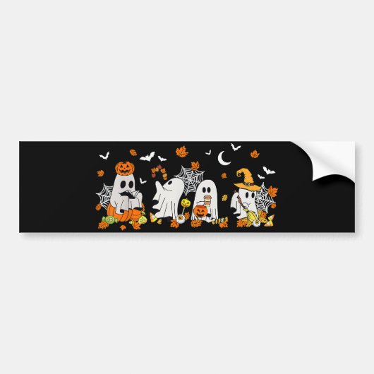Niedlich Ghost Drink Kaffee Halloween Fall Ghost B Autoaufkleber (Vorne)