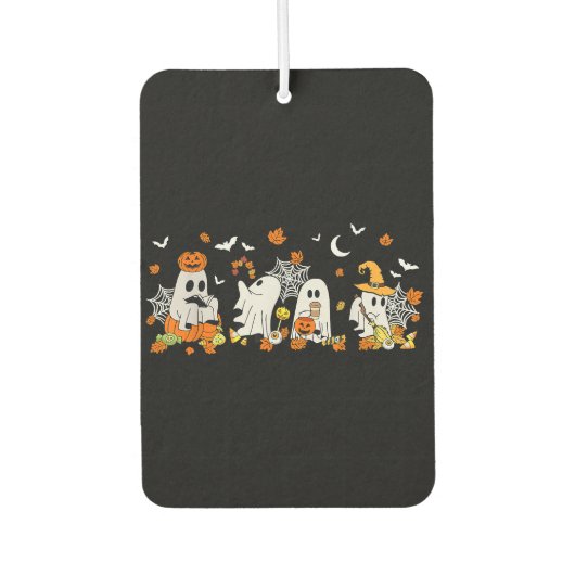 Niedlich Ghost Drink Kaffee Halloween Fall Ghost B Autolufterfrischer (Vorderseite)