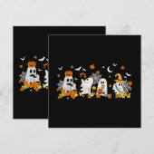 Niedlich Ghost Drink Kaffee Halloween Fall Ghost B Einladung (Vorne/Hinten)