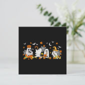 Niedlich Ghost Drink Kaffee Halloween Fall Ghost B Einladung (Stehend Vorderseite)