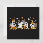 Niedlich Ghost Drink Kaffee Halloween Fall Ghost B Einladung (Rückseite)