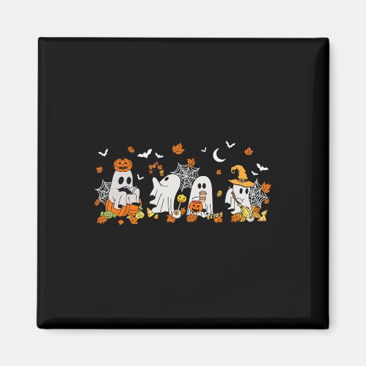 Niedlich Ghost Drink Kaffee Halloween Fall Ghost B Magnet (Vorne)