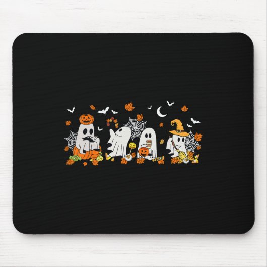 Niedlich Ghost Drink Kaffee Halloween Fall Ghost B Mousepad (Vorne)