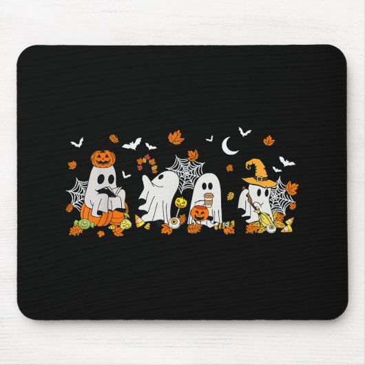 Niedlich Ghost Drink Kaffee Halloween Fall Ghost B Mousepad (Vorne)