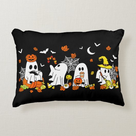 Niedlich Ghost Drink Kaffee Halloween Fall Ghost Dekokissen (Vorderseite)