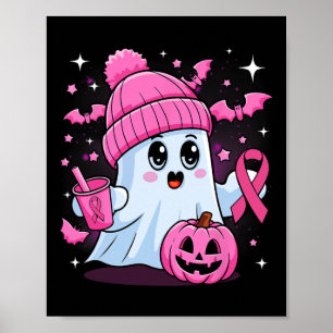 Niedlich Ghost Drink Kaffee Halloween Ghost Breast Poster