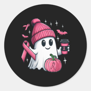 Niedlich Ghost Drink Kaffee Halloween Ghost Breast Runder Aufkleber