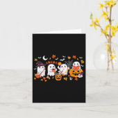 Niedlich Ghost Drink Kaffee Halloween Ghost Fall B Karte (Gelbe Blume)