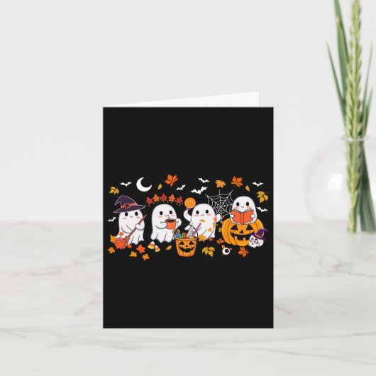 Niedlich Ghost Drink Kaffee Halloween Ghost Fall B Karte (Vorderseite)