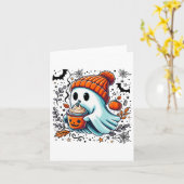 Niedlich Ghost Drink Kaffee Halloween Ghost Ice Co Karte (Gelbe Blume)