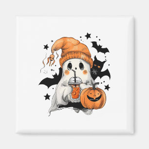 Niedlich Ghost Drink Kaffee Halloween Ghost Ice Co Magnet
