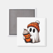 Niedlich Ghost Drink Kaffee Halloween Ghost Ice Co Magnet (Vorderseite/Rückseite)