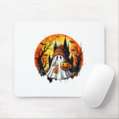 Niedlich Ghost Drink Kaffee Halloween Ghost Ice Co Mousepad (Mit Mouse)